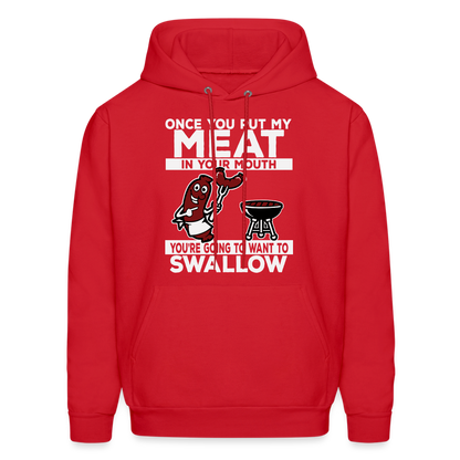 Swallow My Meat (BBQ Grilling Adult Humor) Hoodie - red