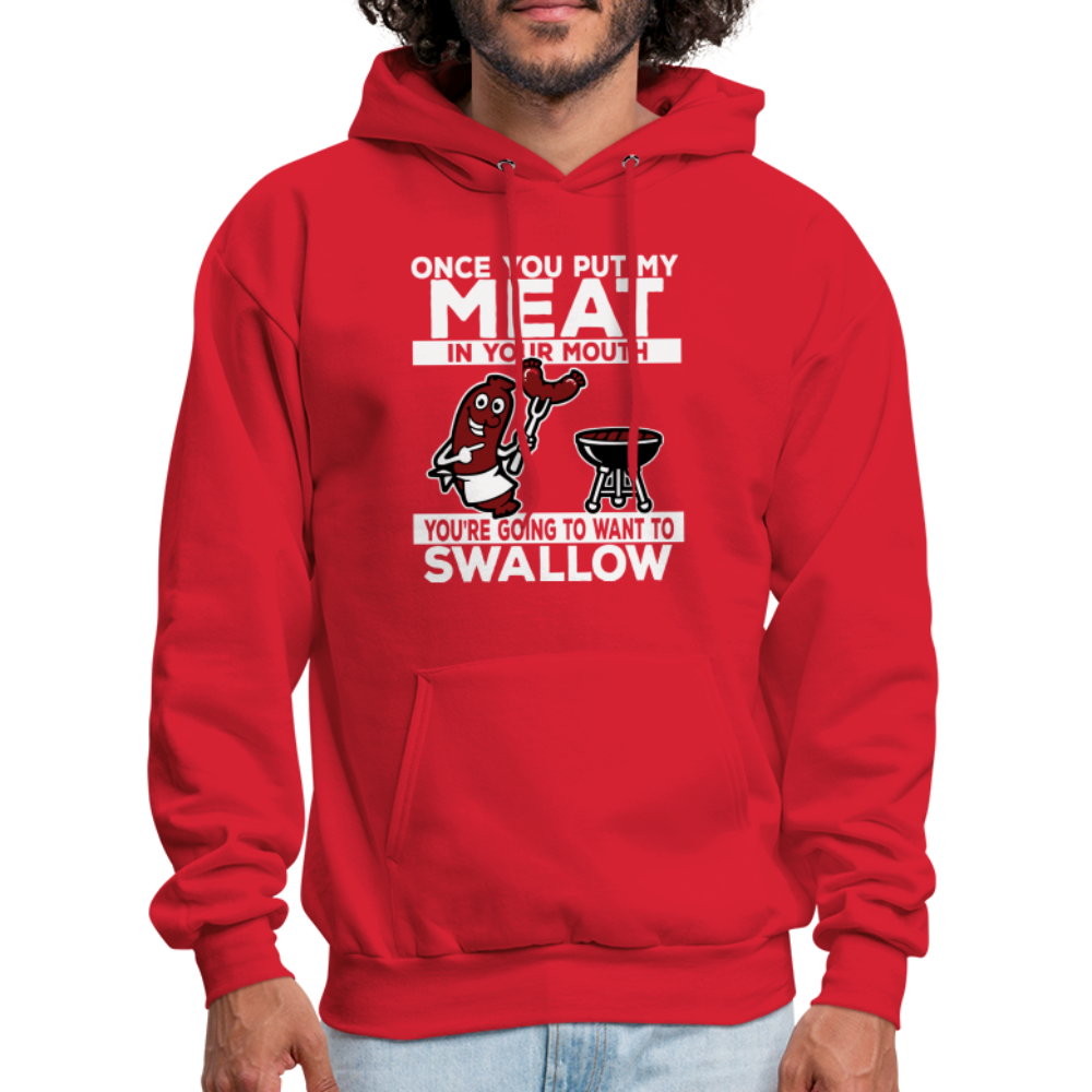 Swallow My Meat (BBQ Grilling Adult Humor) Hoodie - red