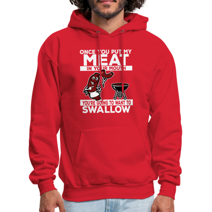 Swallow My Meat (BBQ Grilling Adult Humor) Hoodie - red