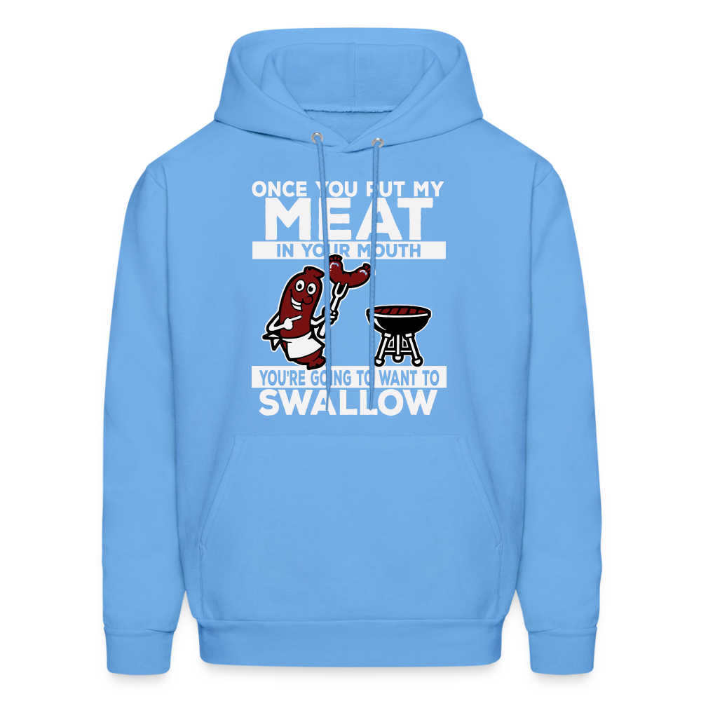 Swallow My Meat (BBQ Grilling Adult Humor) Hoodie - carolina blue