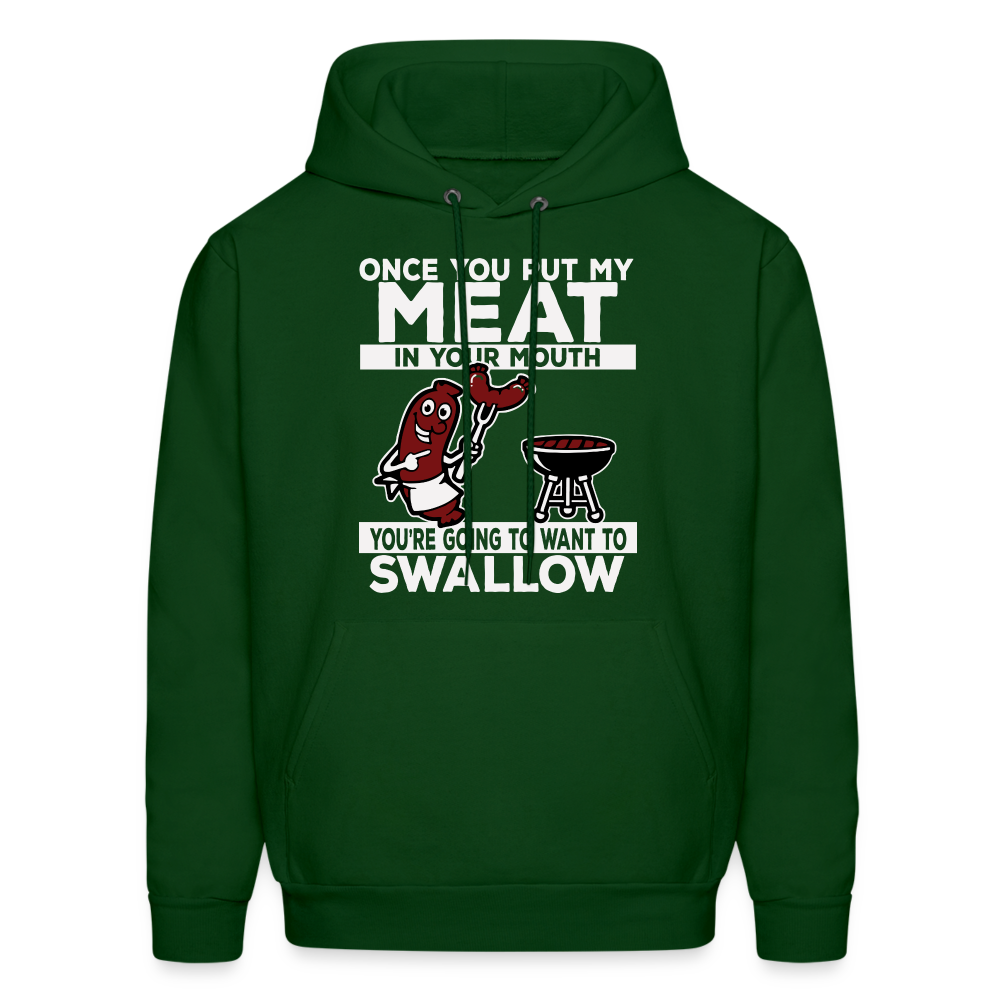 Swallow My Meat (BBQ Grilling Adult Humor) Hoodie - forest green