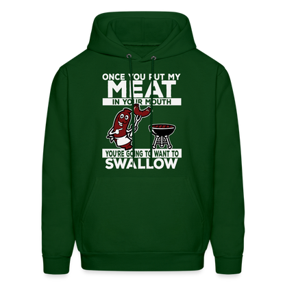 Swallow My Meat (BBQ Grilling Adult Humor) Hoodie - forest green