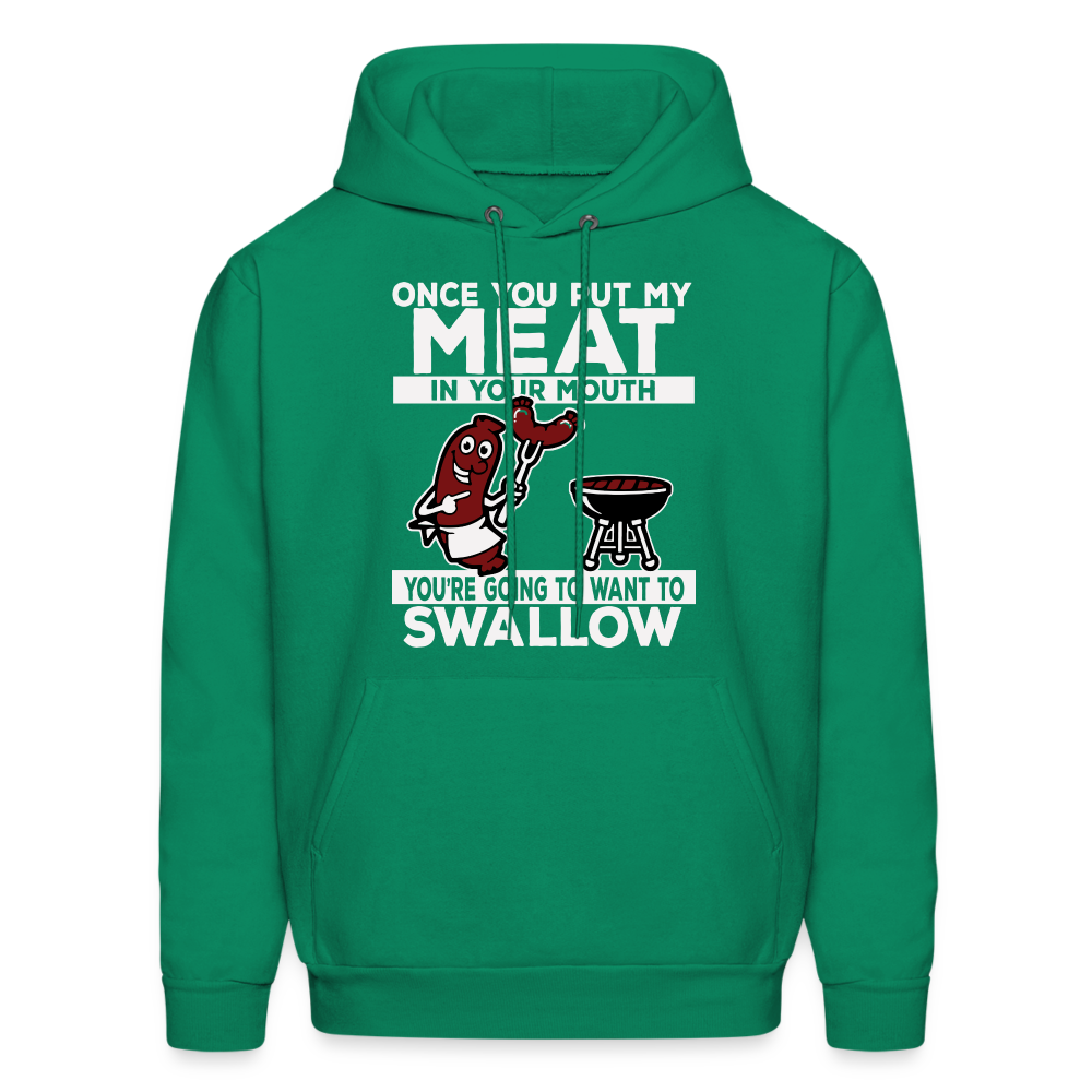 Swallow My Meat (BBQ Grilling Adult Humor) Hoodie - kelly green