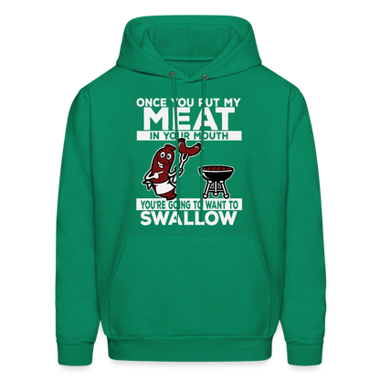 Swallow My Meat (BBQ Grilling Adult Humor) Hoodie - kelly green