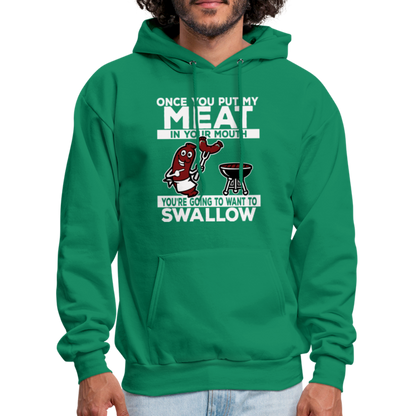 Swallow My Meat (BBQ Grilling Adult Humor) Hoodie - kelly green