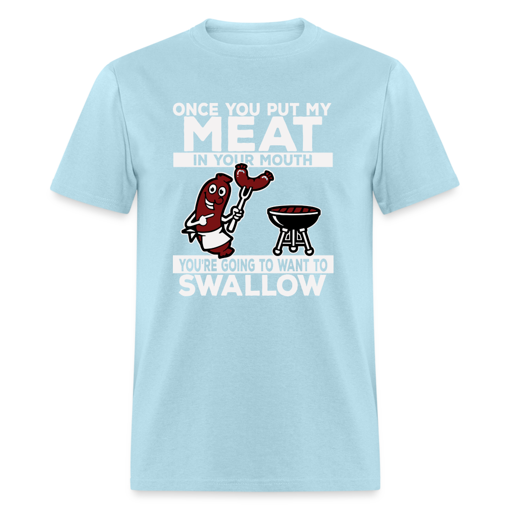 Swallow My Meat (BBQ Grilling Adult Humor) T-Shirt Color: black