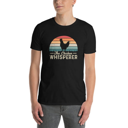 The Chicken Whisperer T-Shirt SoftStyle Graphic Tee for Backyard Chicken Lover) - Color: Black