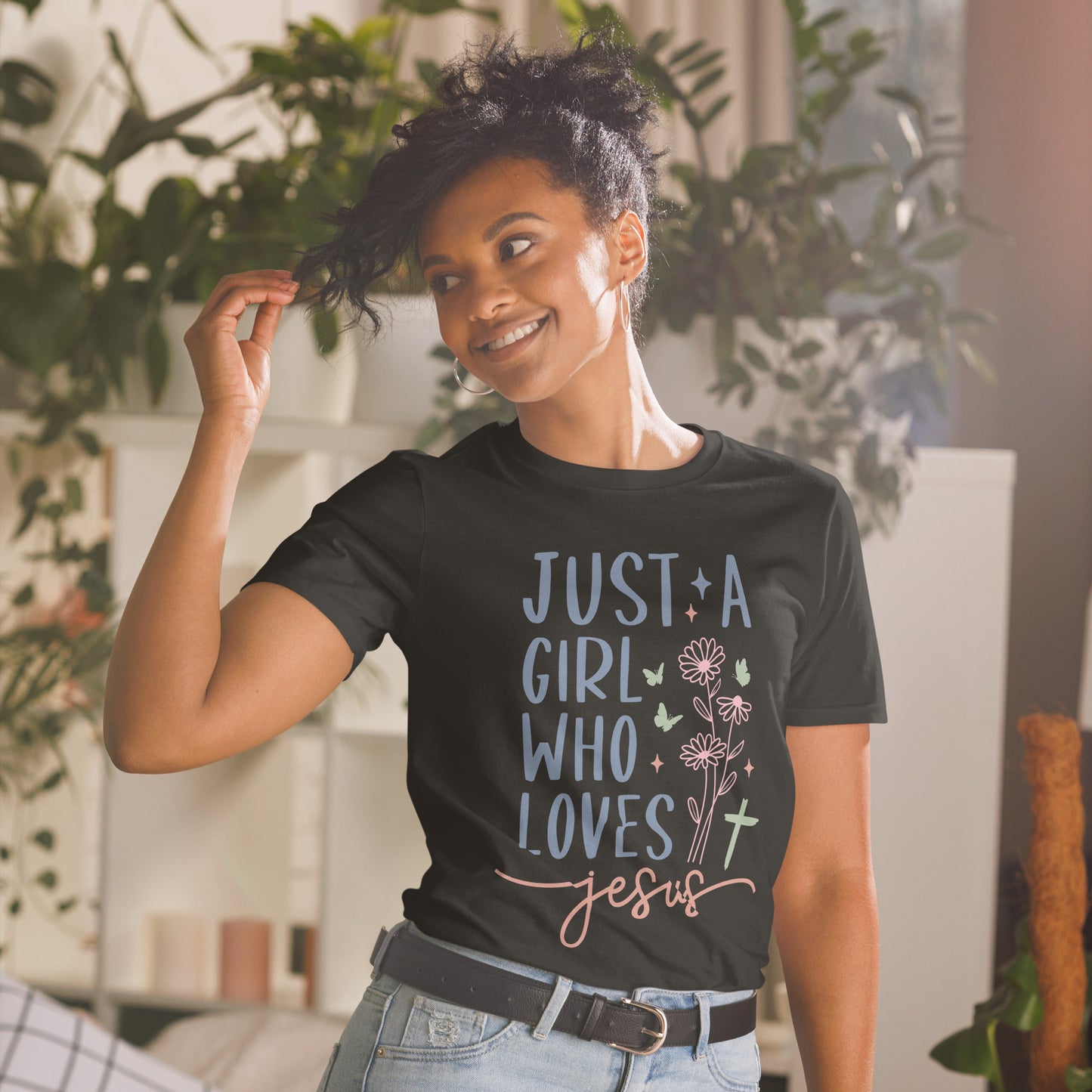 Just A Girl Who Loves Jesus Softstyle T-Shirt - Color: Black