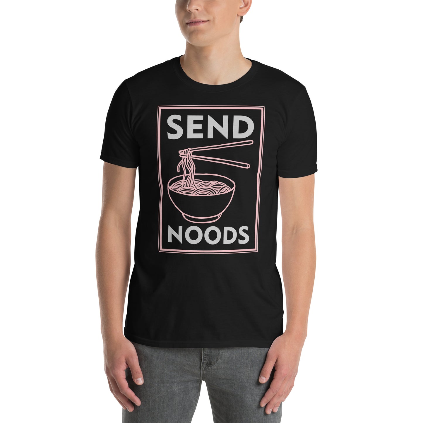 Send Noods T-Shirt (Funny Noodle Humor) - Color: Black