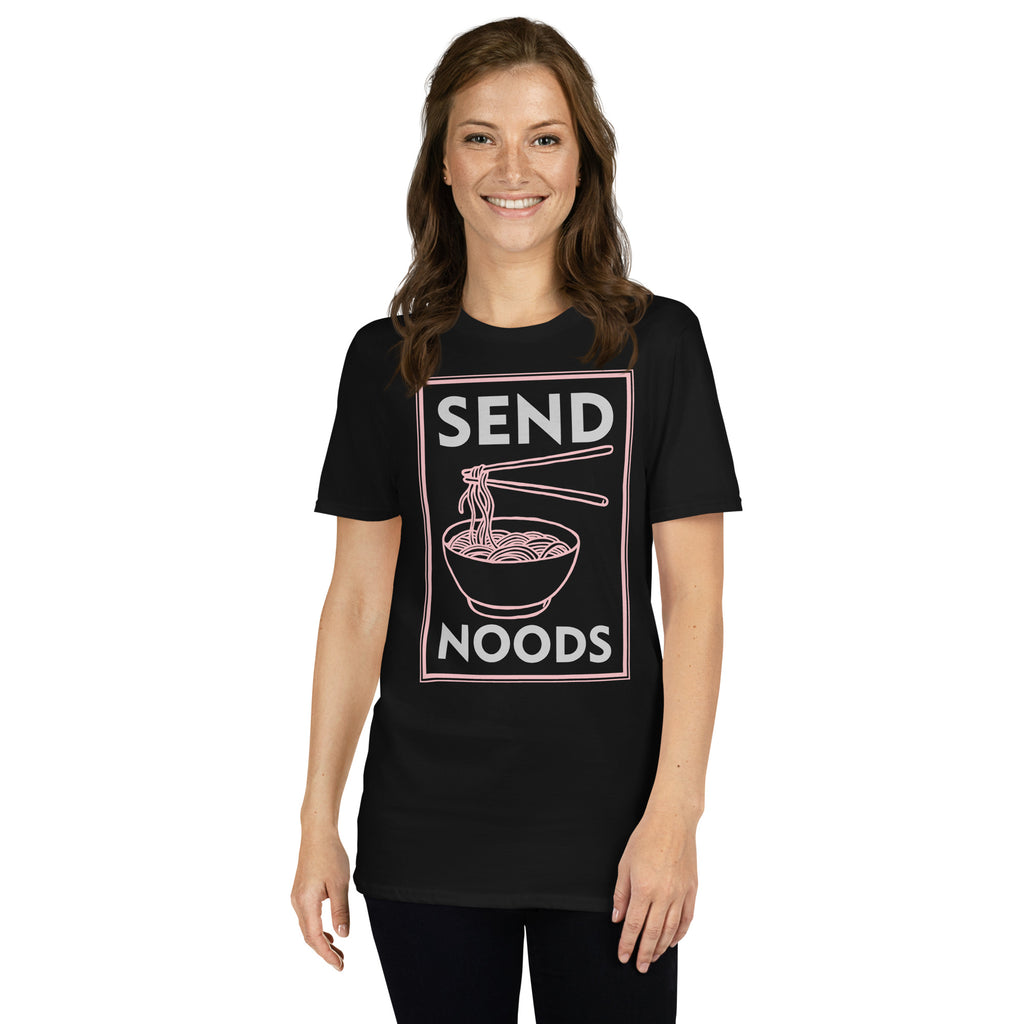 Send Noods T-Shirt (Funny Noodle Humor) Color: Black