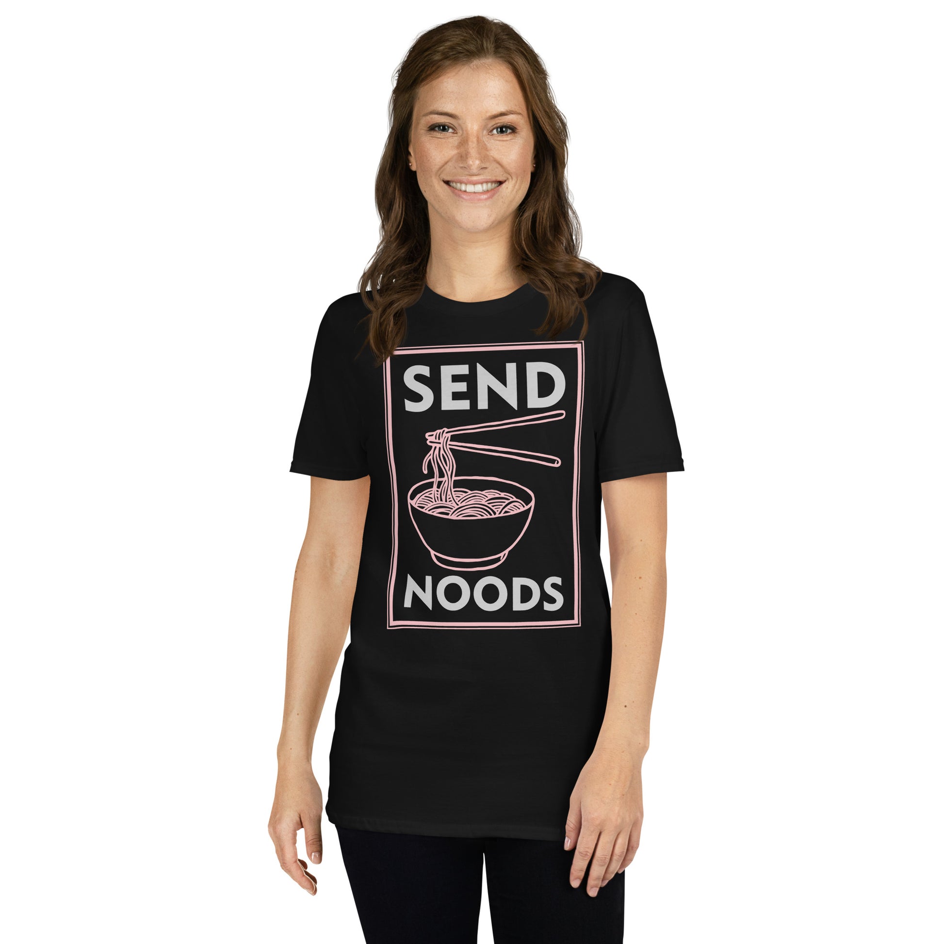 Send Noods T-Shirt (Funny Noodle Humor) - Color: Black