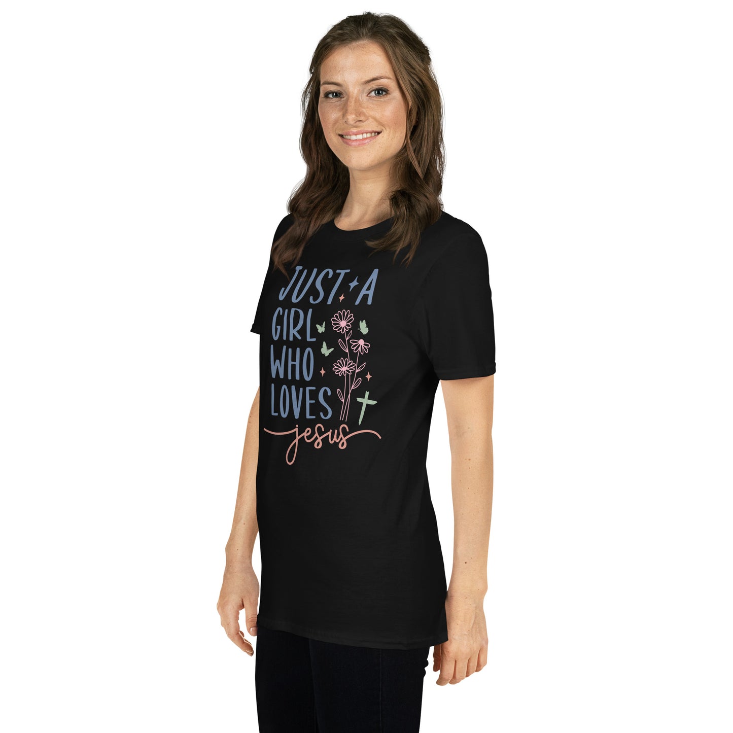 Just A Girl Who Loves Jesus Softstyle T-Shirt - Color: Black