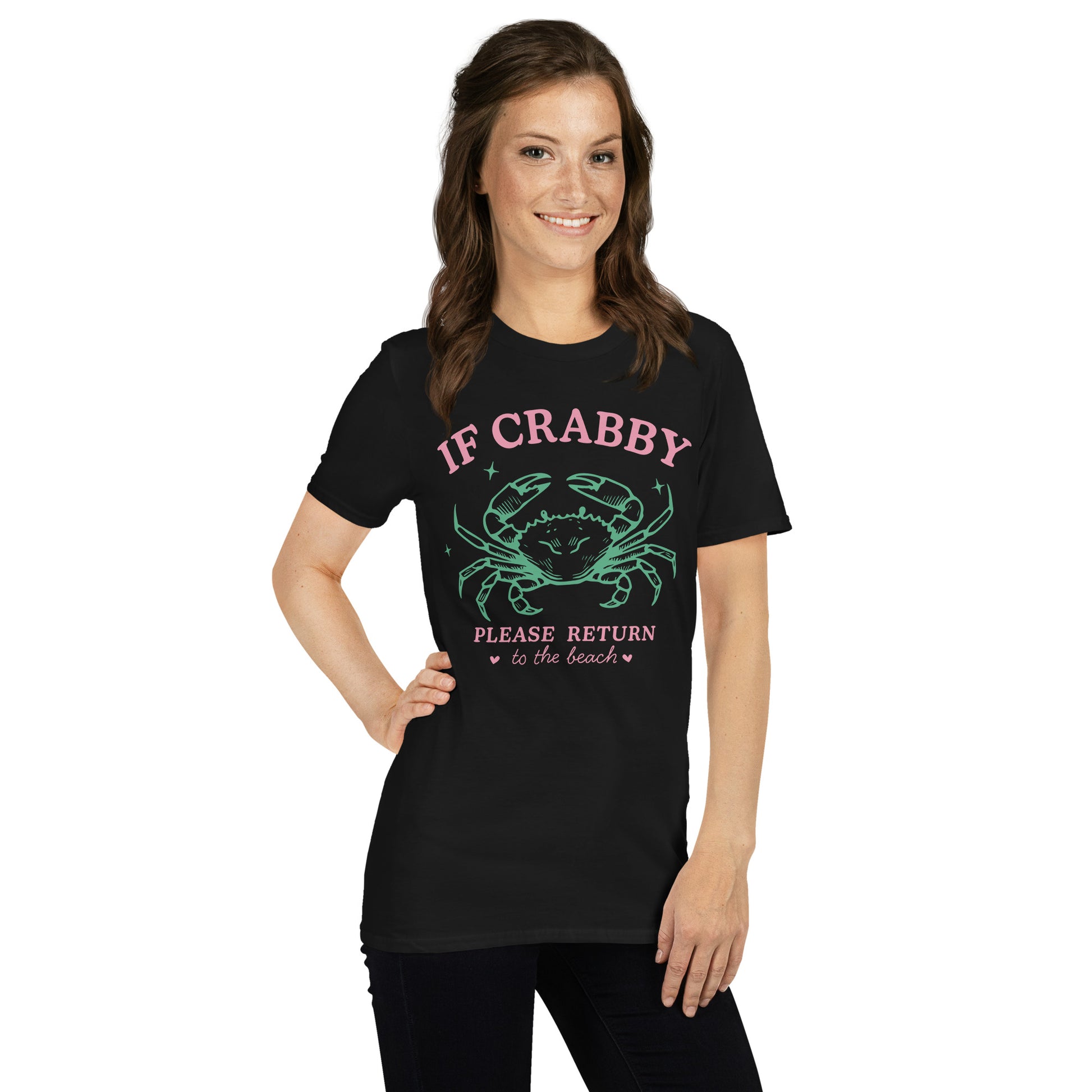 If Crabby Please Return to the Beach T-Shirt Color: Black