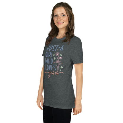 Just A Girl Who Loves Jesus Softstyle T-Shirt - Color: Black