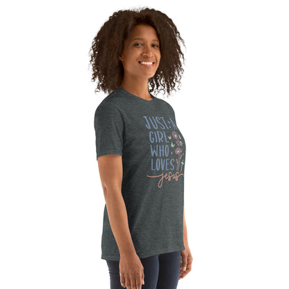 Just A Girl Who Loves Jesus Softstyle T-Shirt - Color: Black