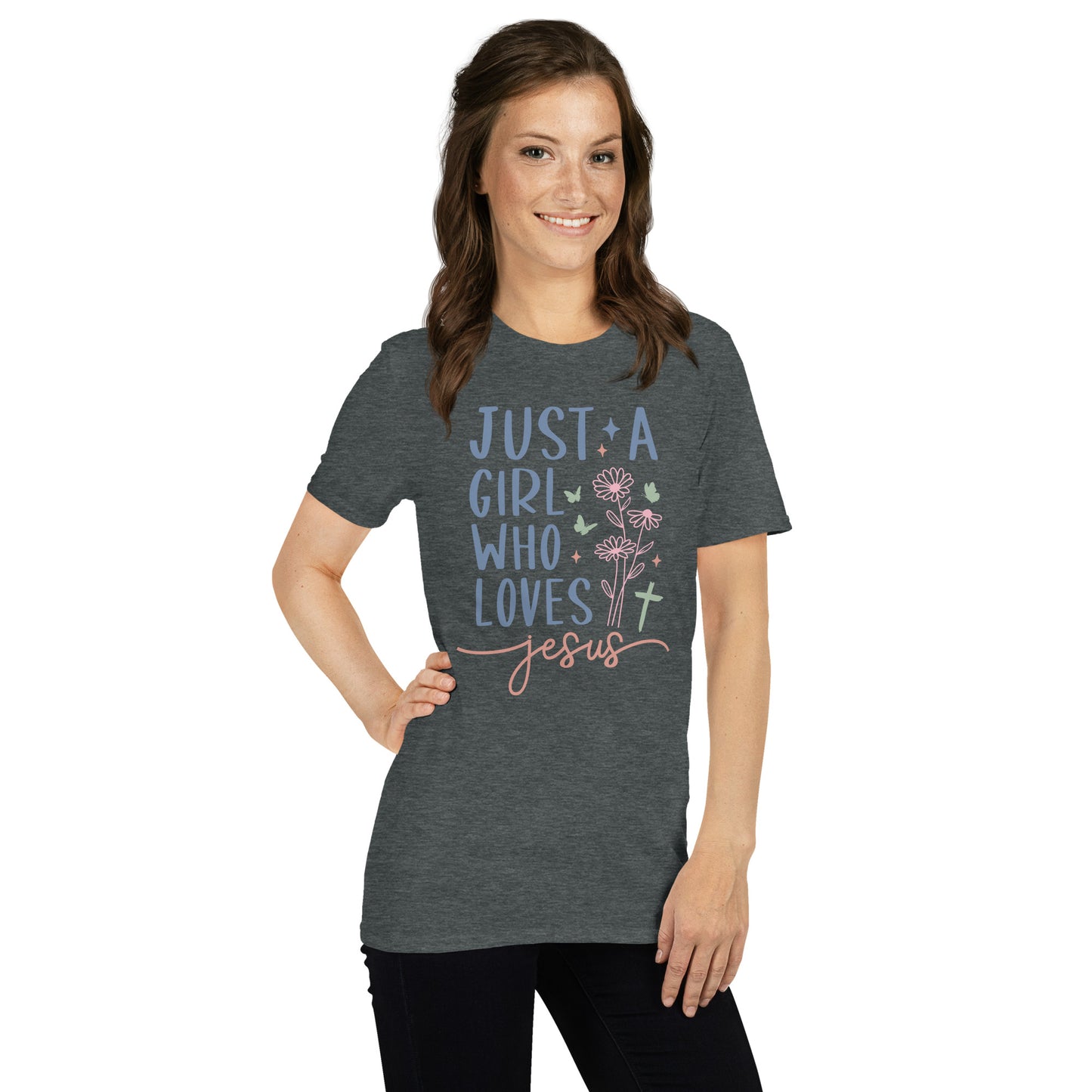 Just A Girl Who Loves Jesus Softstyle T-Shirt - Color: Black