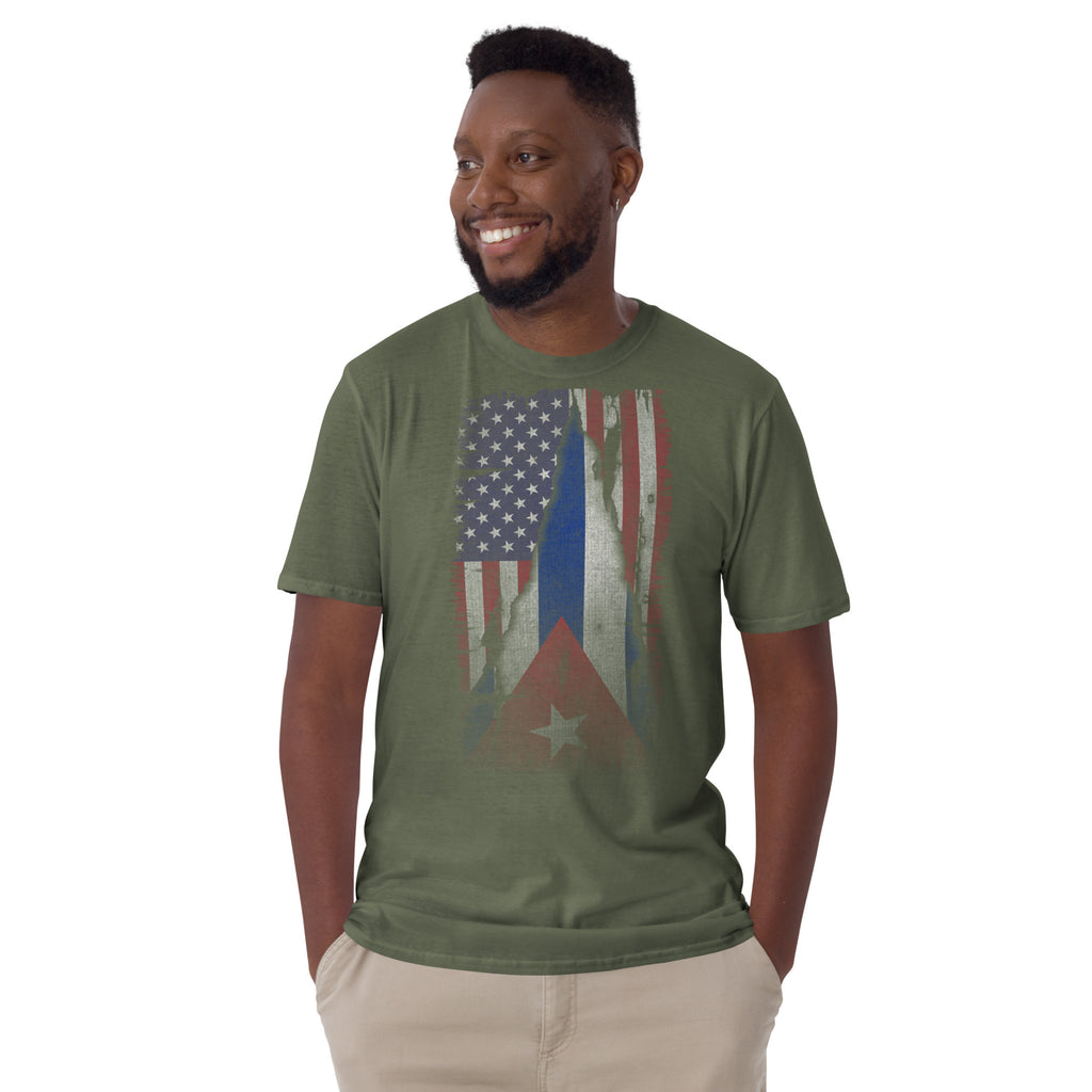 Cuban American Flag T-Shirt – Dual Heritage Tee Color: Black
