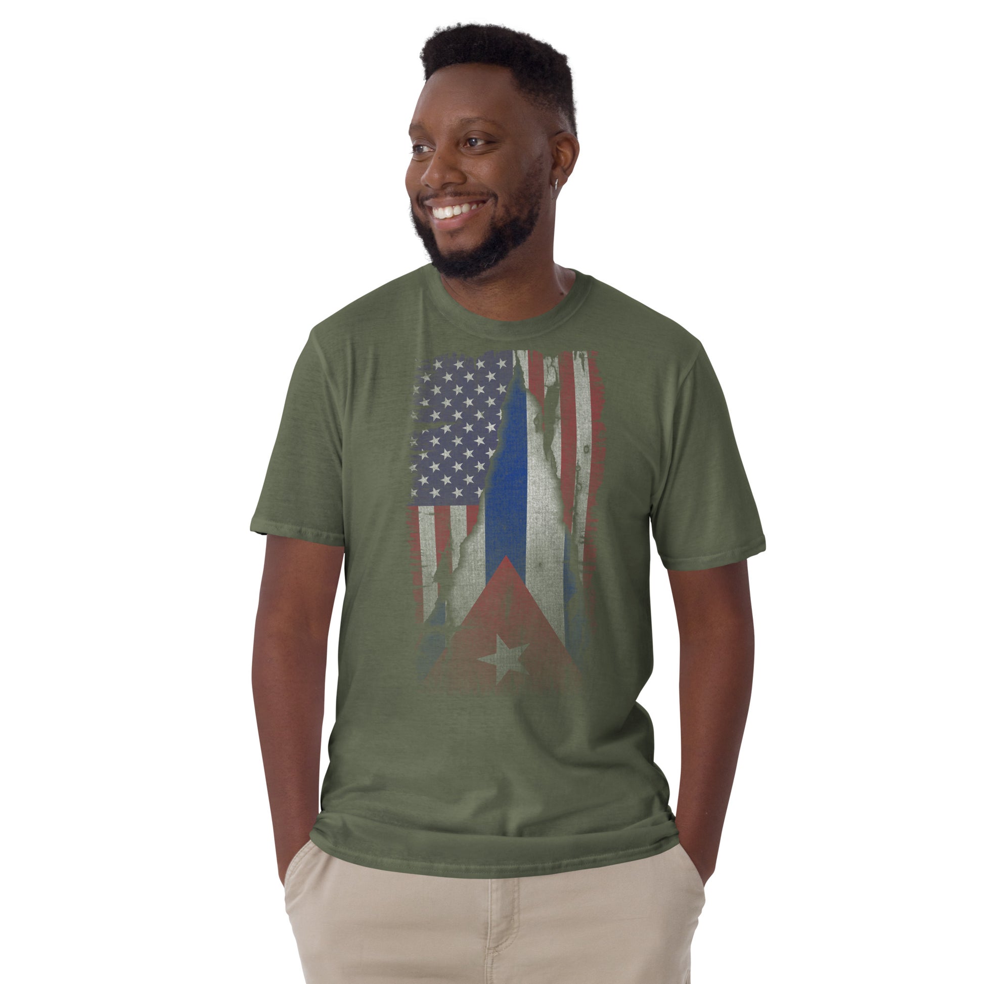 Cuban American Flag T-Shirt – Dual Heritage Tee Color: Black