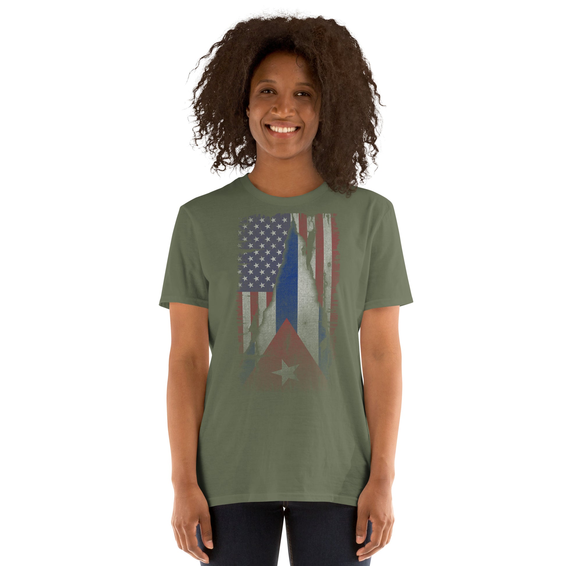 Cuban American Flag T-Shirt – Dual Heritage Tee Color: Black