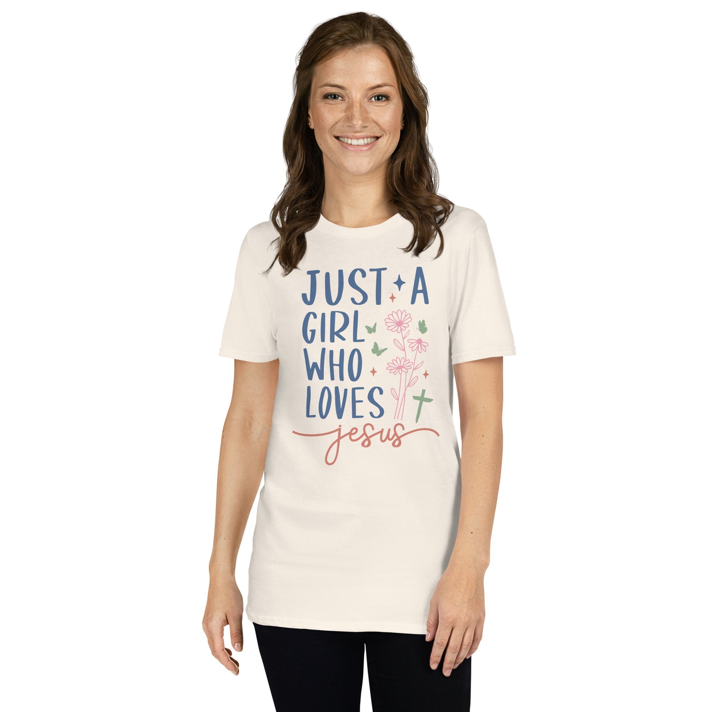 Just A Girl Who Loves Jesus Softstyle T-Shirt - Color: Natural