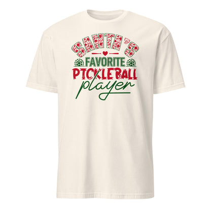 Santa's Favorite Pickleball Player T-Shirt - Color: Natural