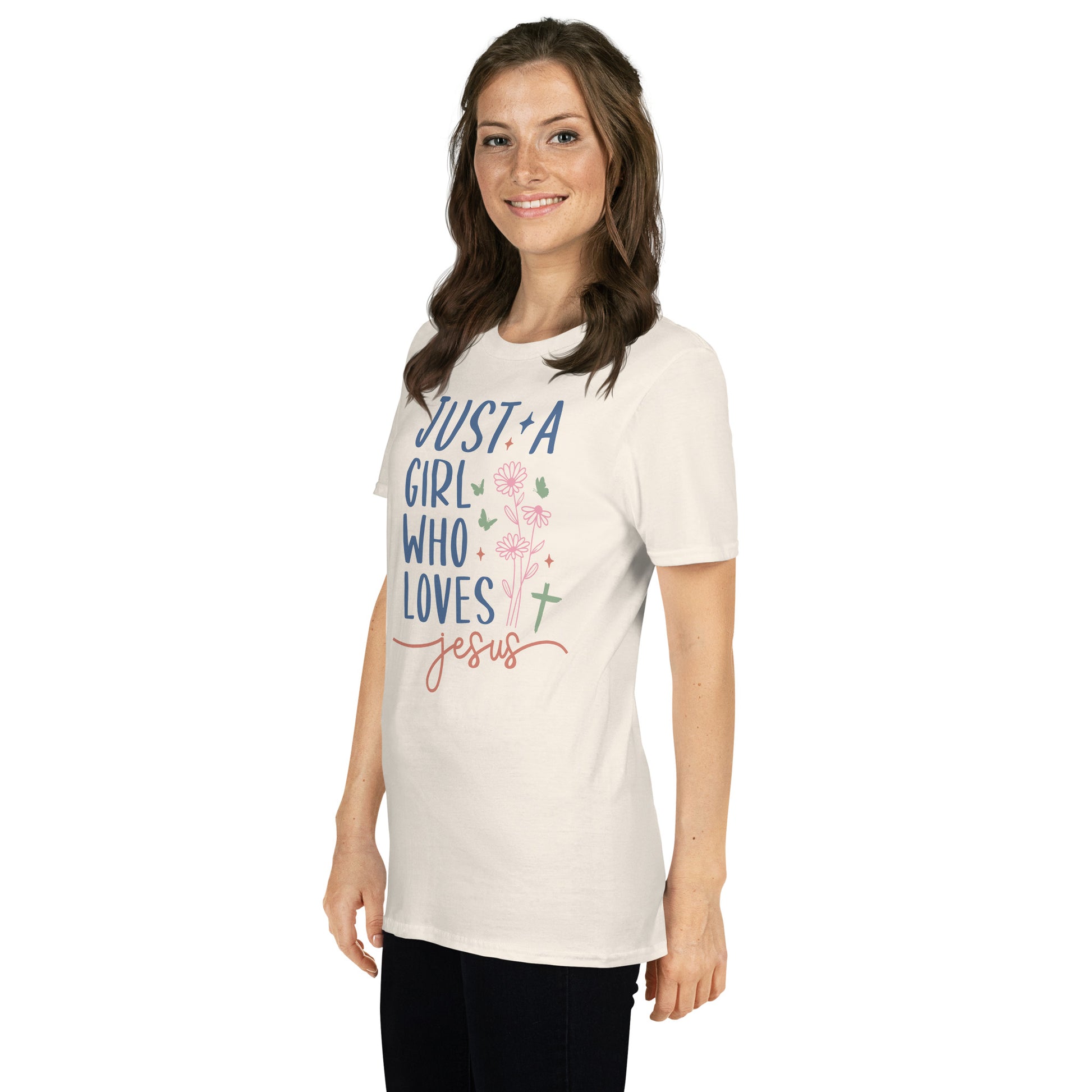 Just A Girl Who Loves Jesus Softstyle T-Shirt - Color: Black