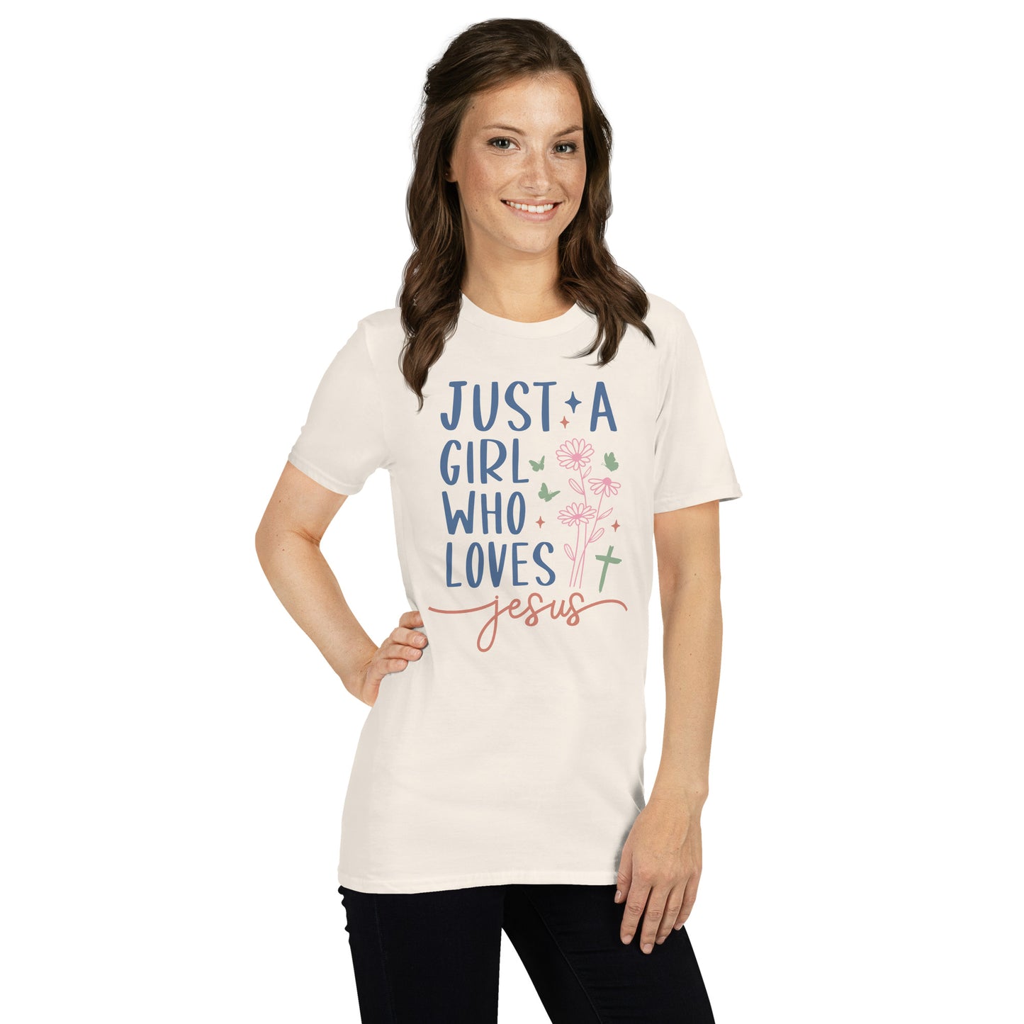 Just A Girl Who Loves Jesus Softstyle T-Shirt - Color: Black