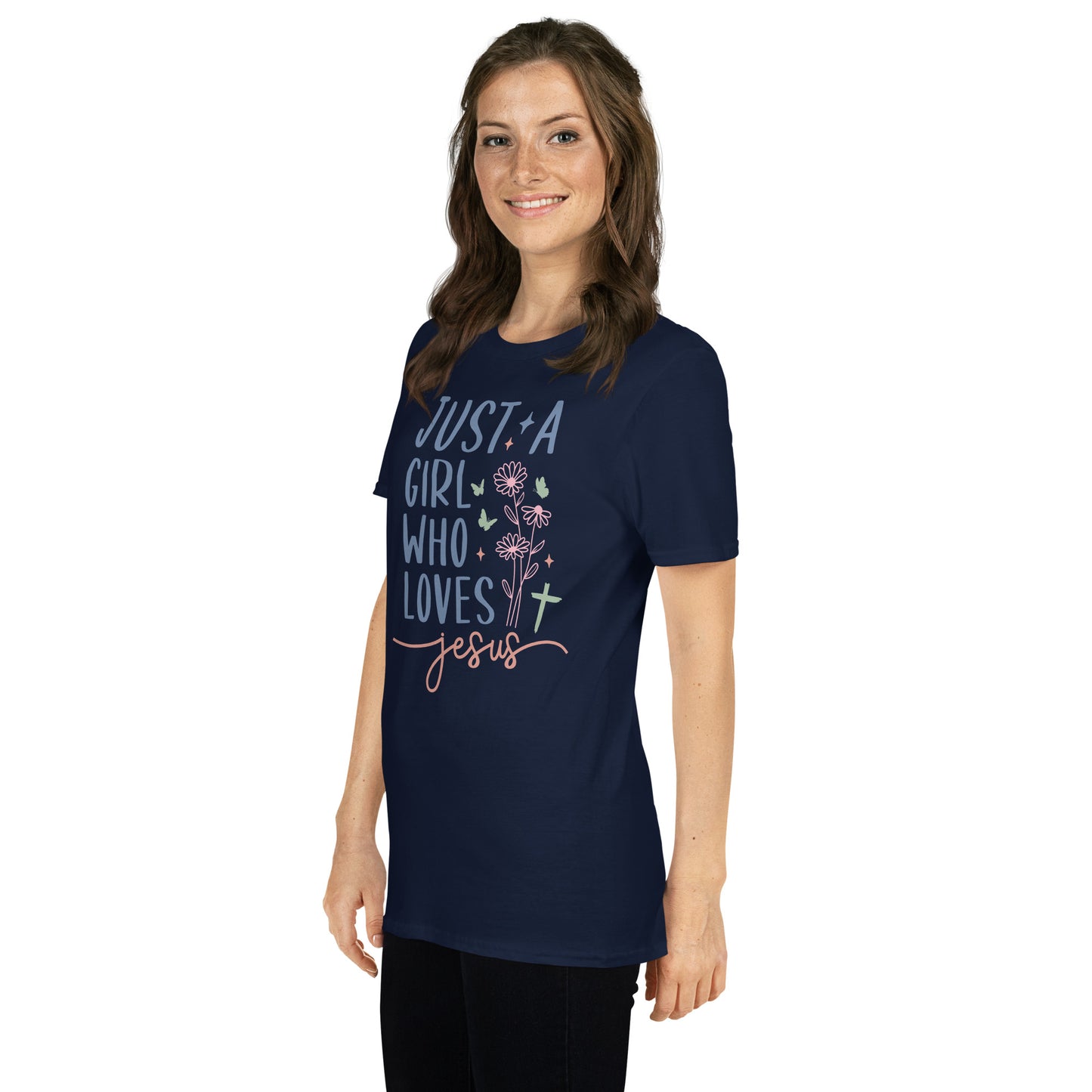 Just A Girl Who Loves Jesus Softstyle T-Shirt - Color: Black