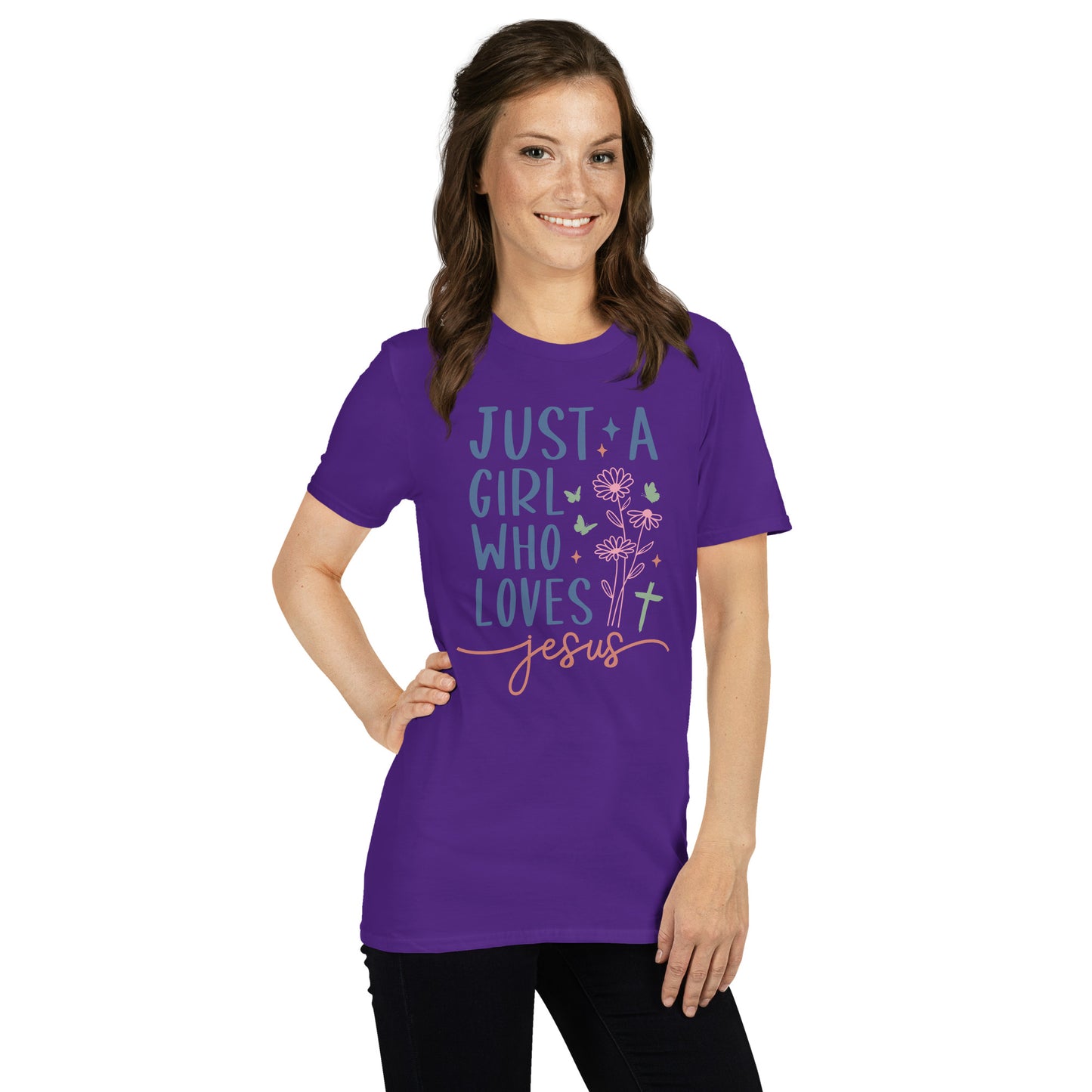 Just A Girl Who Loves Jesus Softstyle T-Shirt - Color: Black