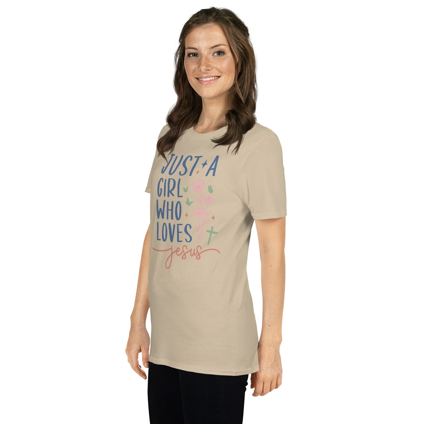 Just A Girl Who Loves Jesus Softstyle T-Shirt - Color: Black