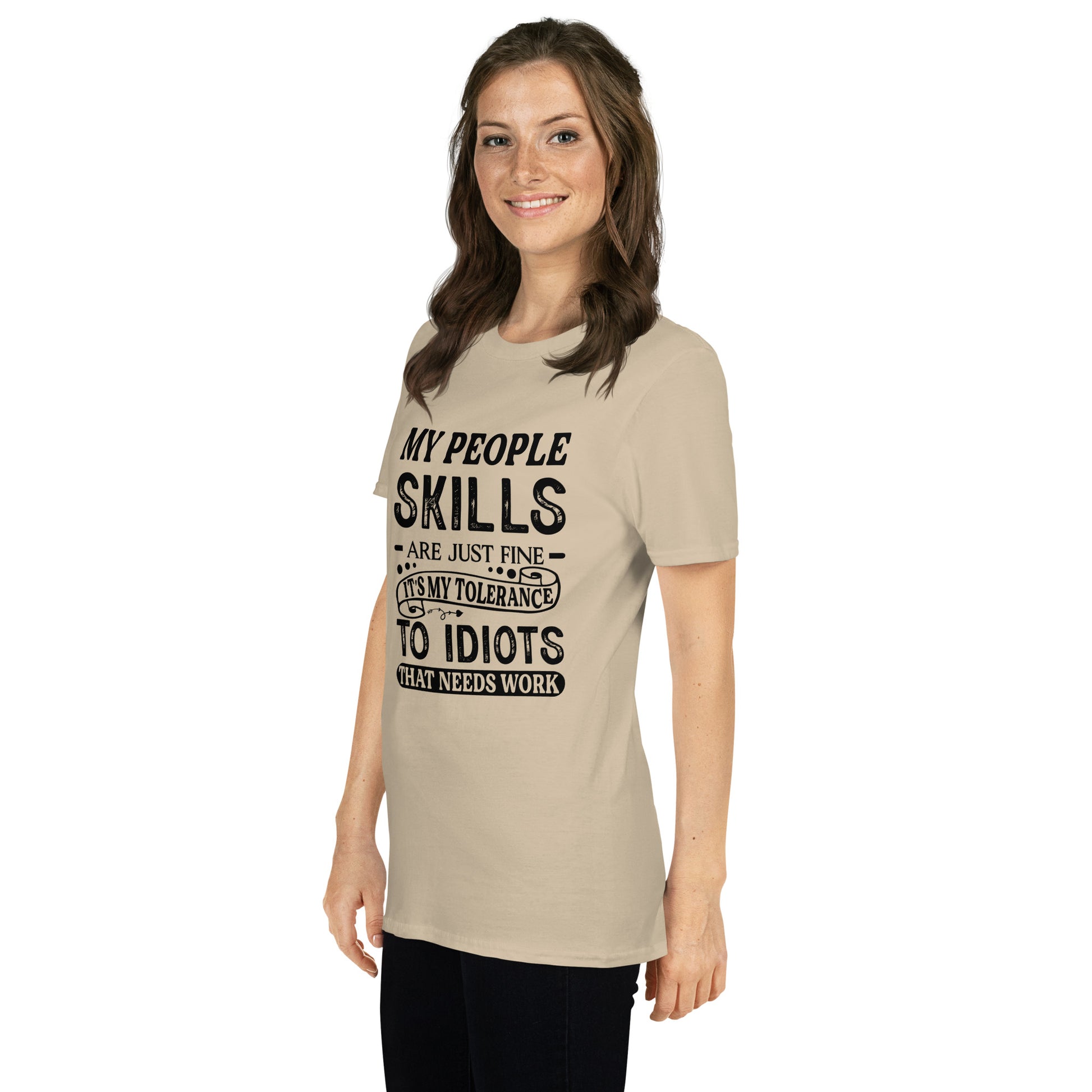 My People Skills Are Just Fine, It's My Tolerance To Idiots That Needs Work T-Shirt - Color: Red