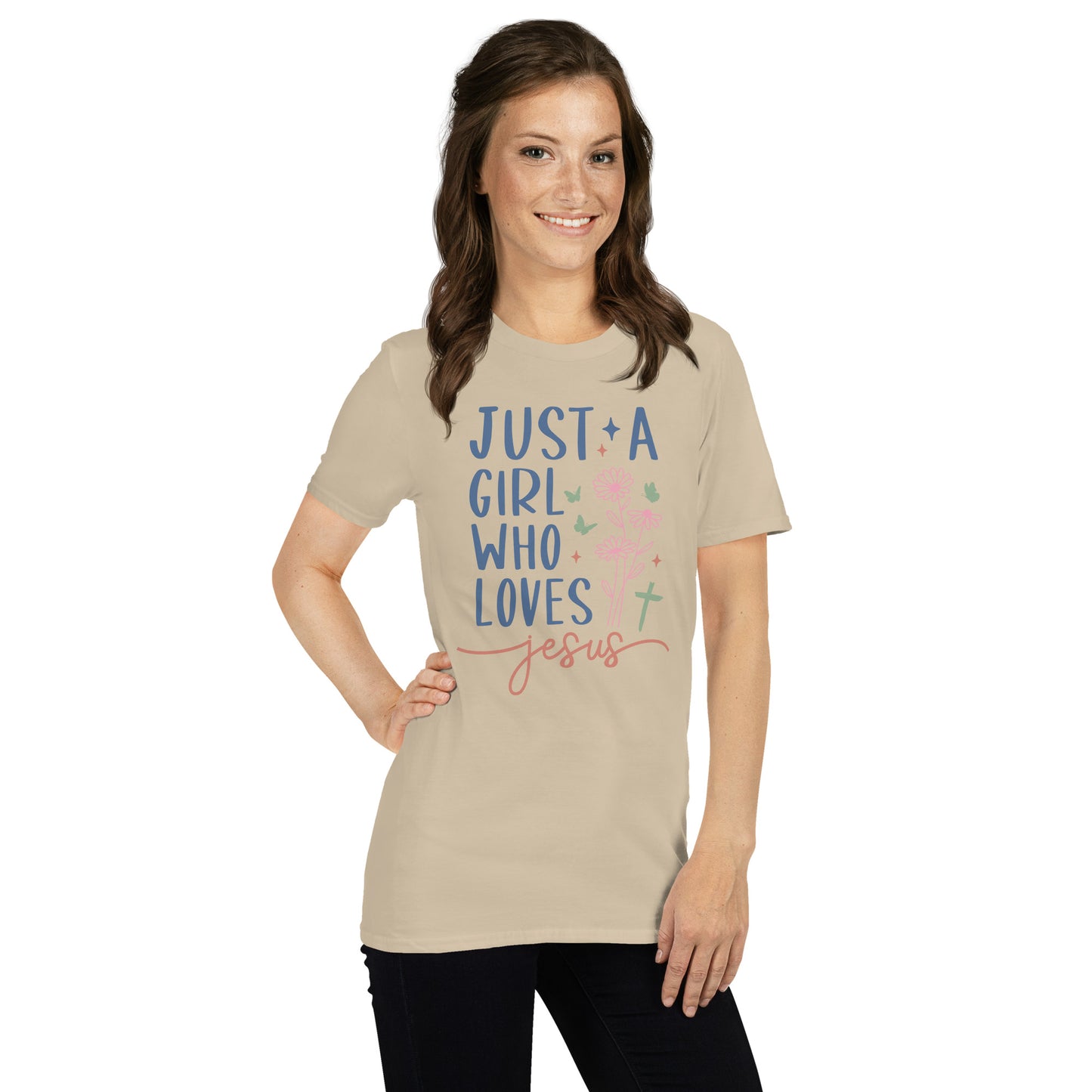 Just A Girl Who Loves Jesus Softstyle T-Shirt - Color: Black