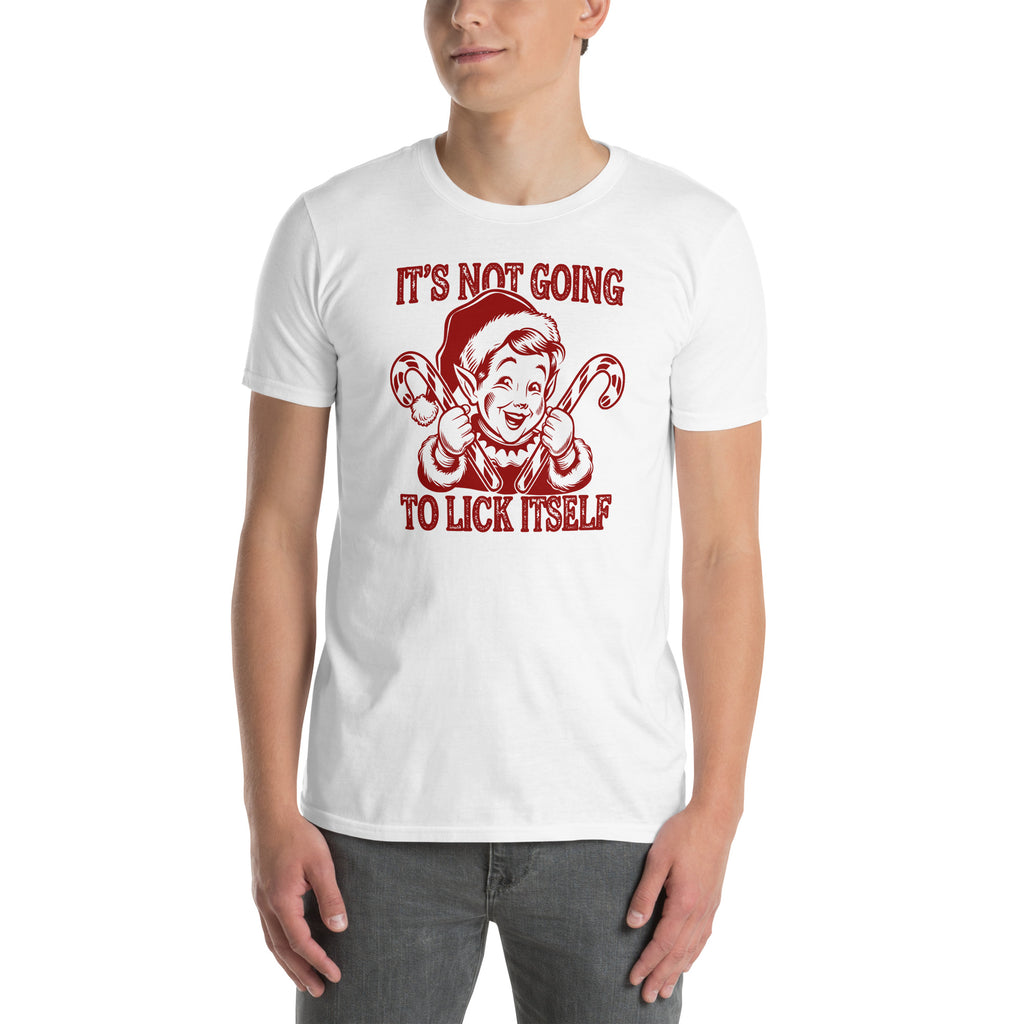 It's Not Going To Lick Itself (Naughty Christmas Elf) T-Shirt Color: Light Blue