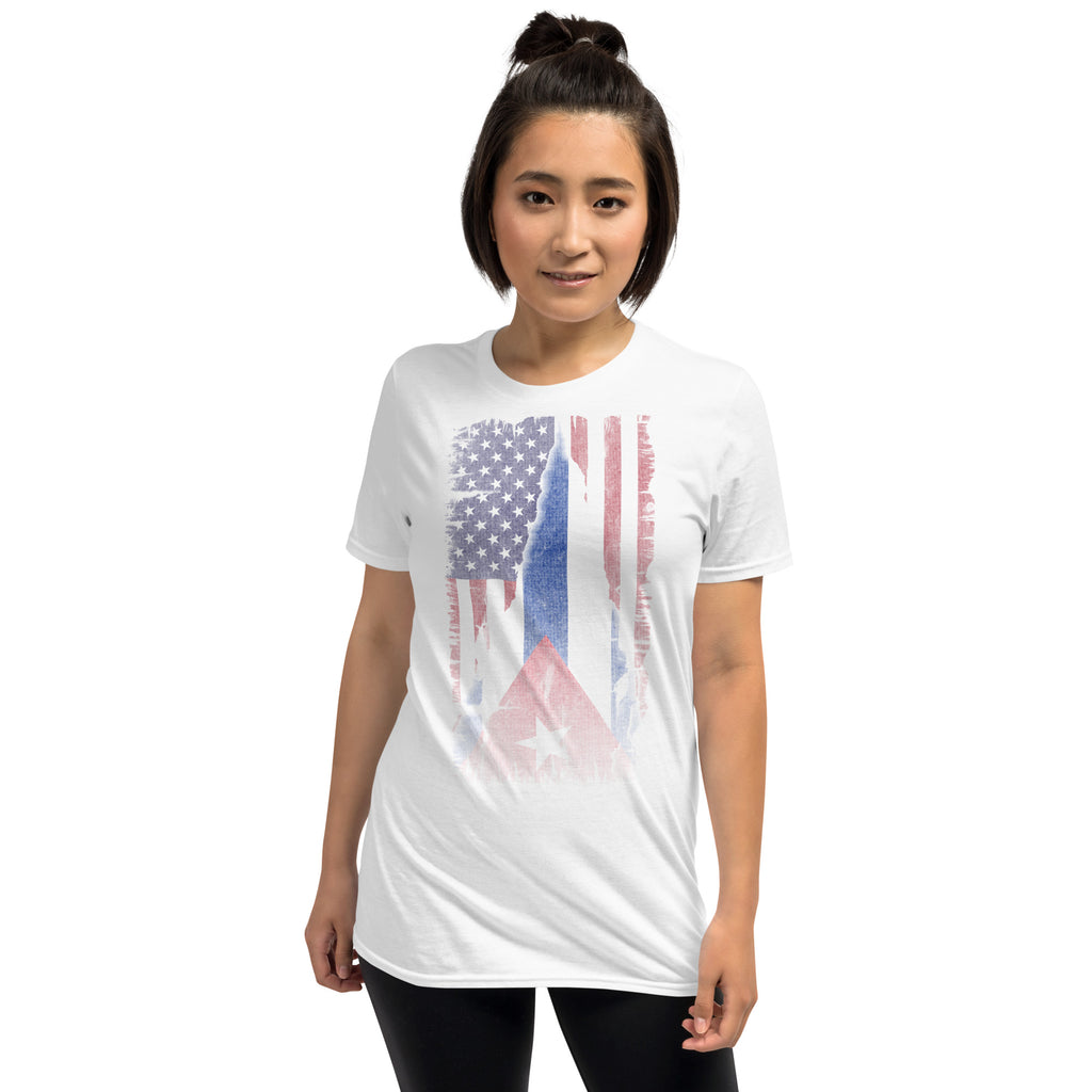 Cuban American Flag T-Shirt – Dual Heritage Tee Color: Black