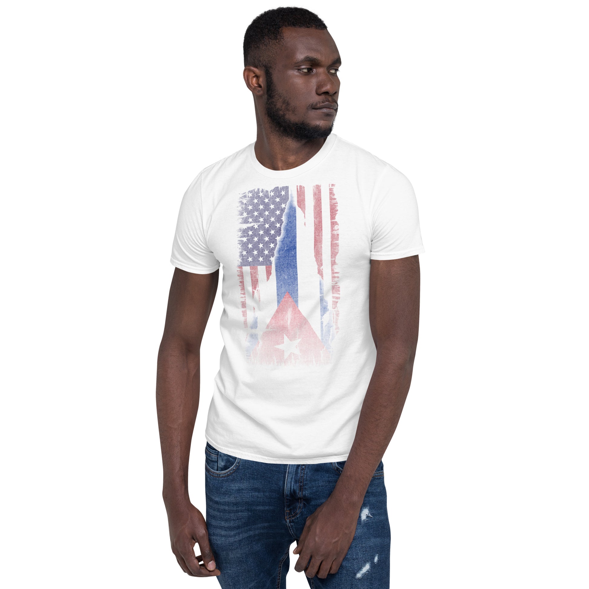 Cuban American Flag T-Shirt – Dual Heritage Tee Color: Black