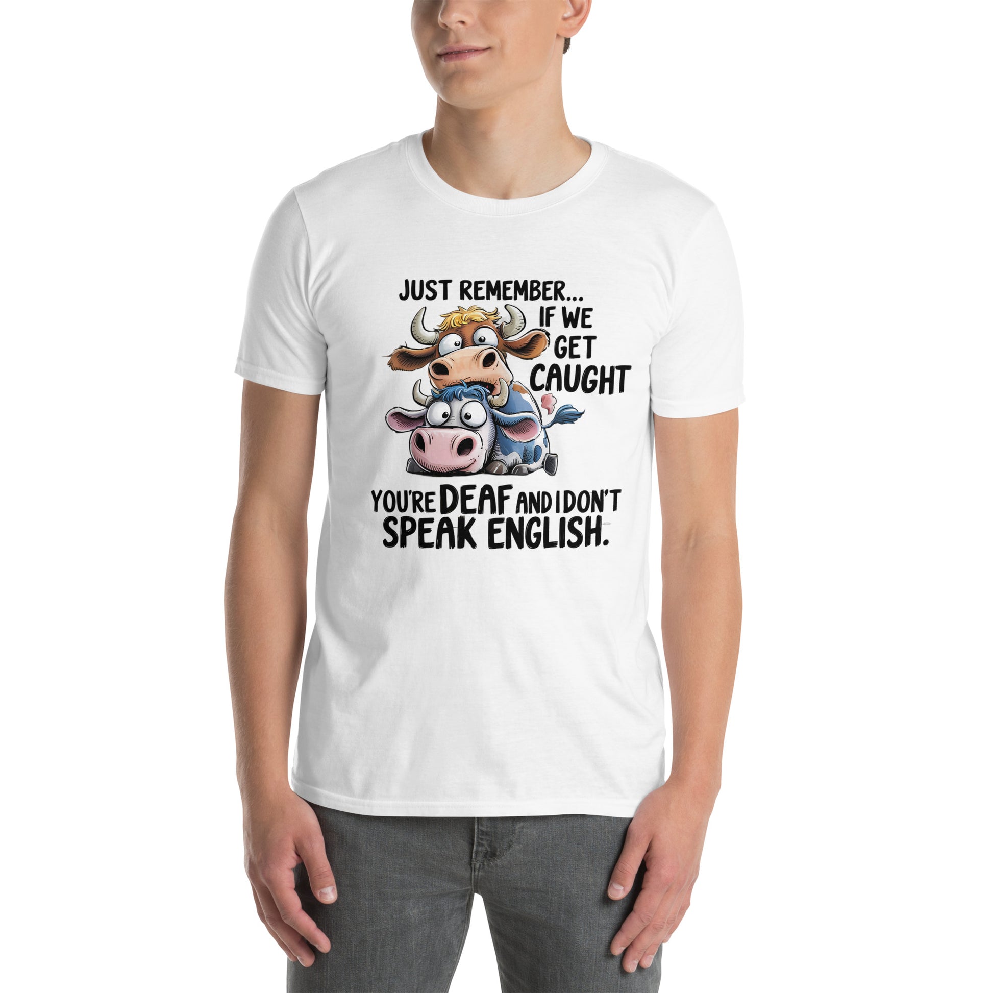 If We Get Caught Funny T-Shirt Color: Sapphire