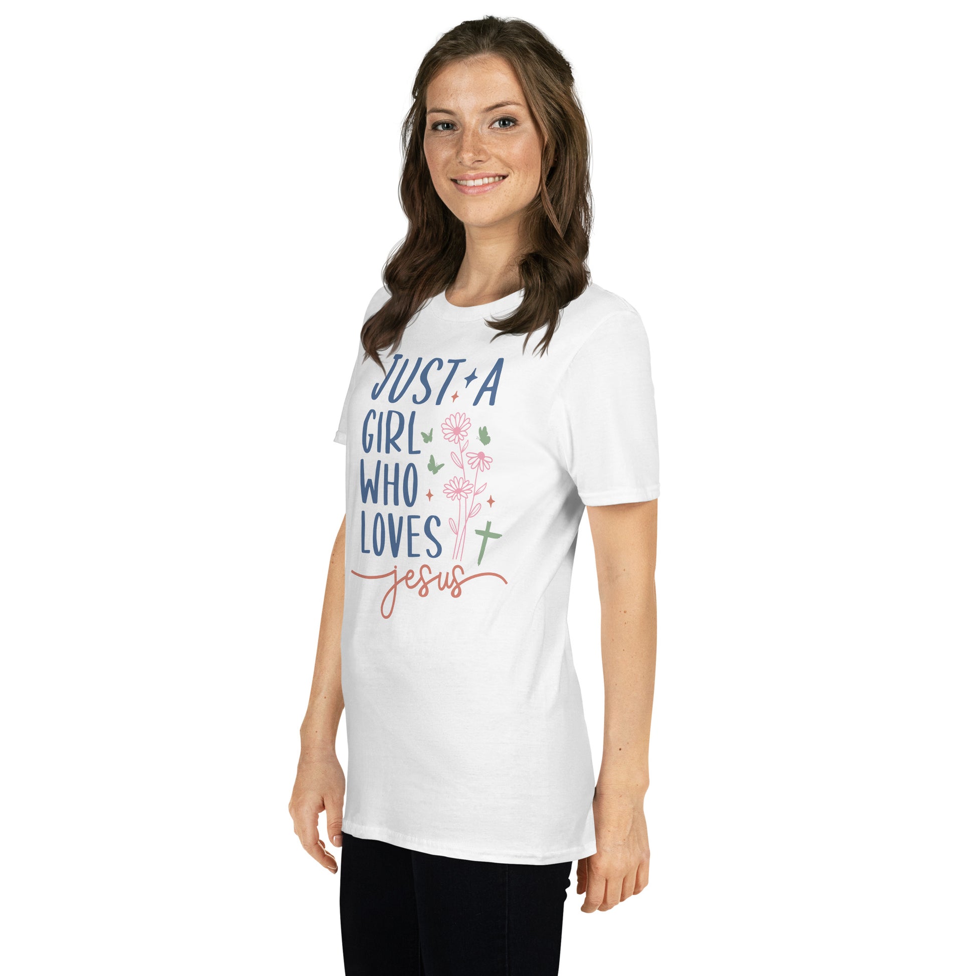 Just A Girl Who Loves Jesus Softstyle T-Shirt - Color: Black