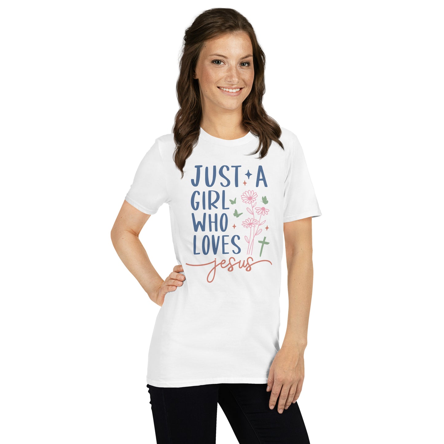 Just A Girl Who Loves Jesus Softstyle T-Shirt - Color: Black