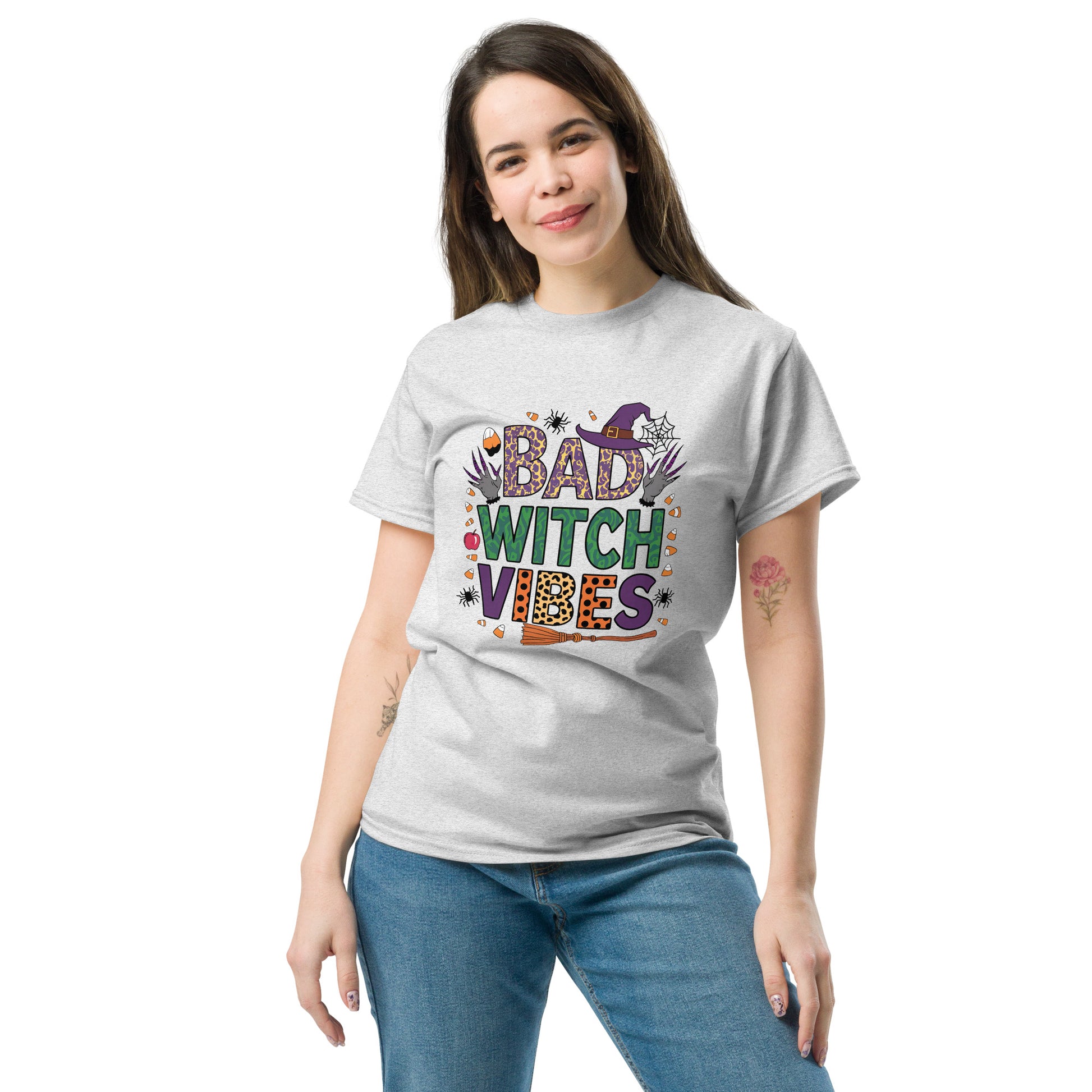 Bad Witch Vibes T-Shirt (Halloween Witch) Color: Black