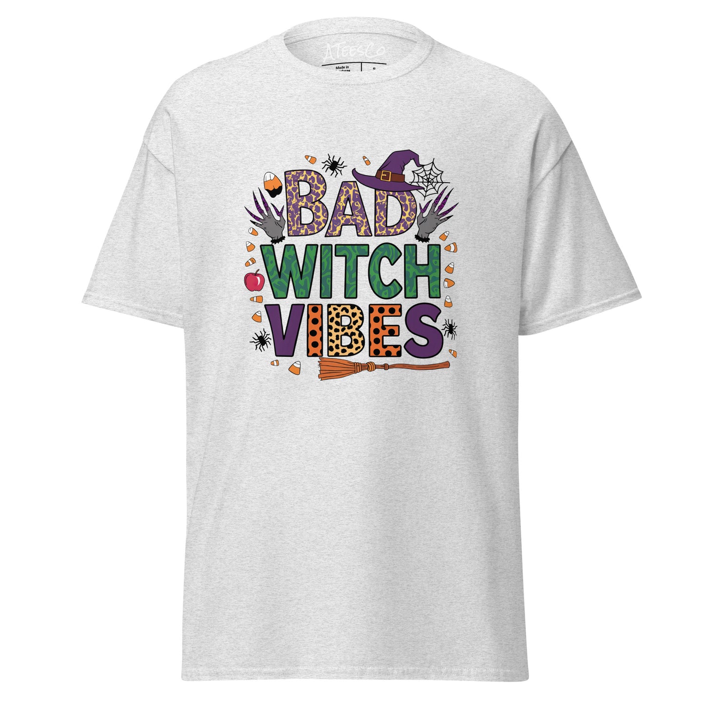 Bad Witch Vibes T-Shirt (Halloween Witch) Color: Ash