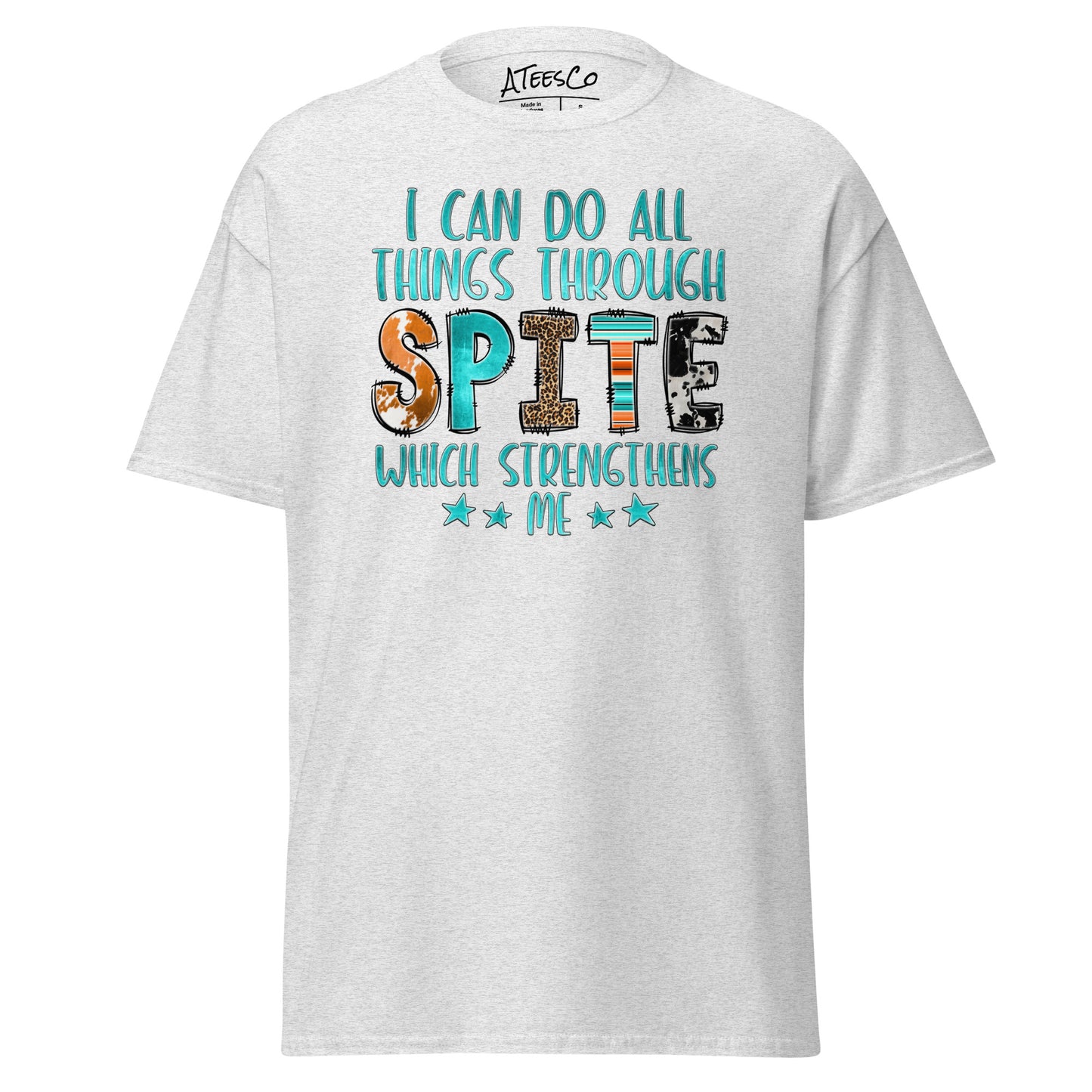 I Can Do All Things Through Spite Which Strengthens Me T-Shirt Color: Ash