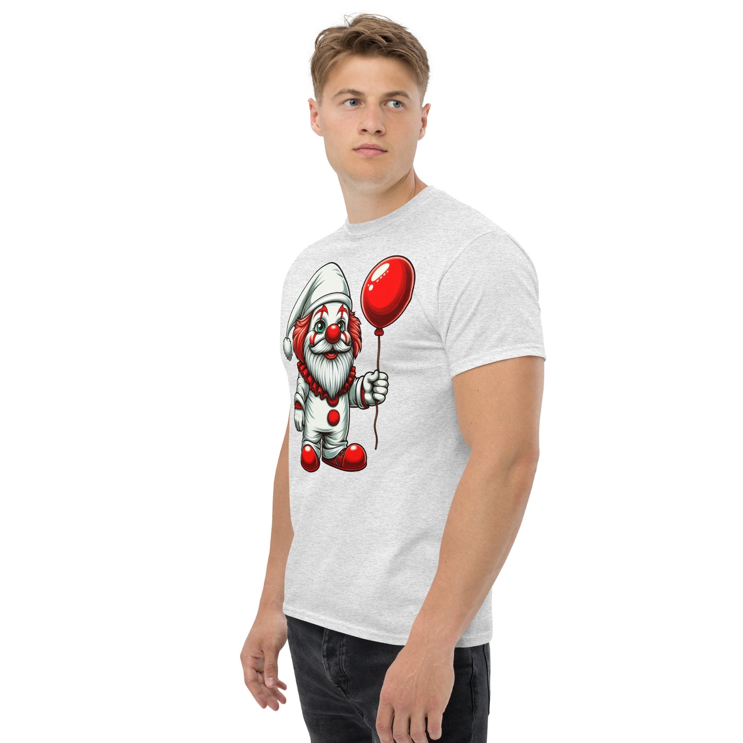 Scary Gnome with Red Balloon T-Shirt Color: Black