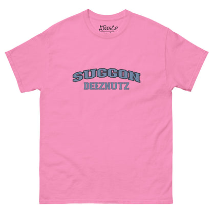 Suggon Deeznutz Graphic Tee Shirt Color: Azalea