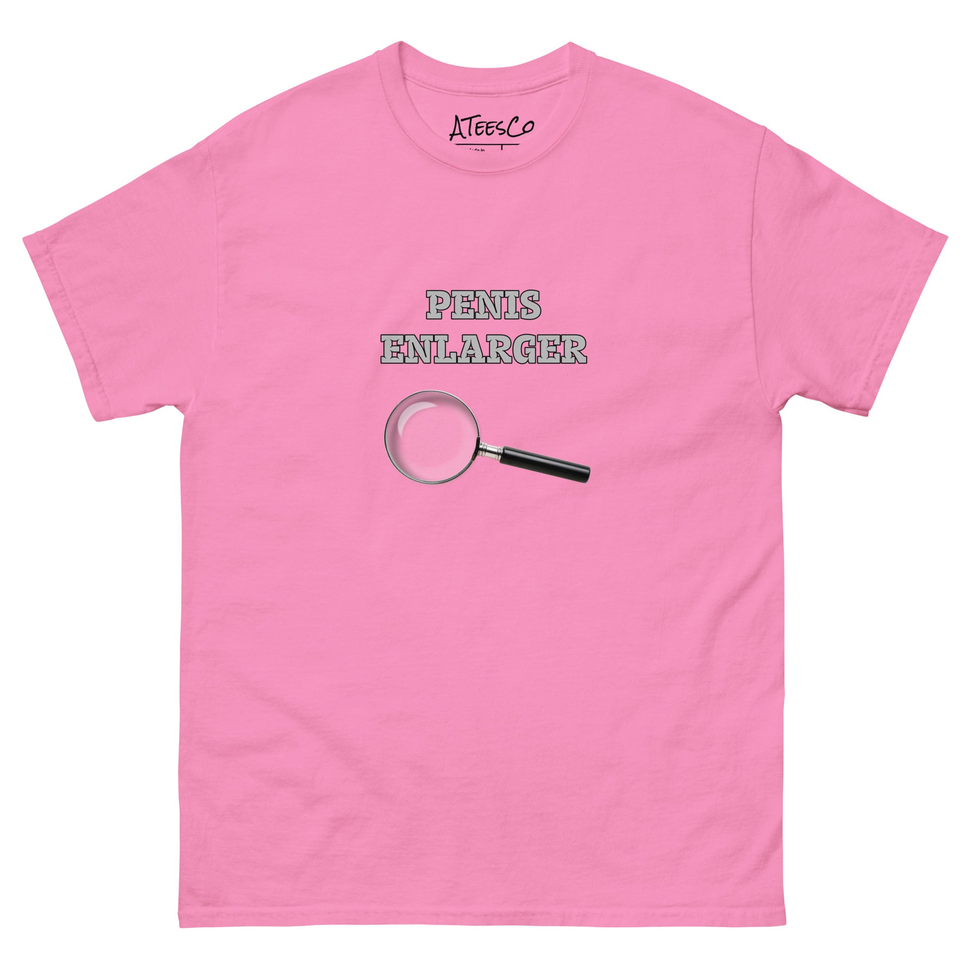 Penis Enlarger T-Shirt (Funny Adult Sexual Humor) Color: Azalea