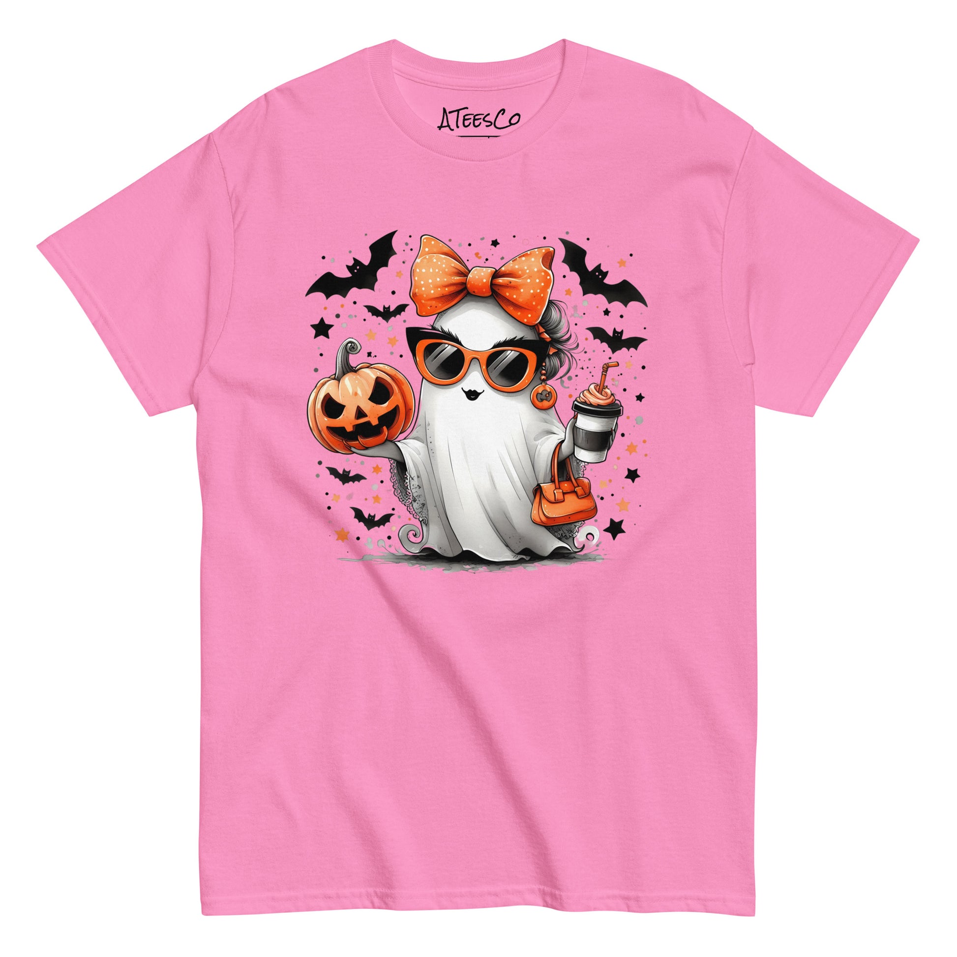 Cute Halloween Mom Ghost T-Shirt Color: Azalea