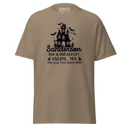 Sanderson Bed & Breakfast Salem MA (Halloween) T-Shirt Color: Brown Savana