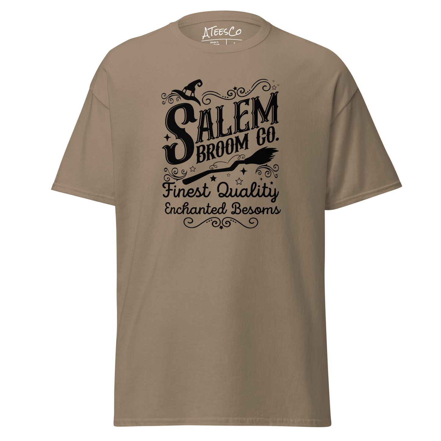 Salem Broom Co Finest Quality Enchanted Besoms (Halloween) T-Shirt Color: Brown Savana