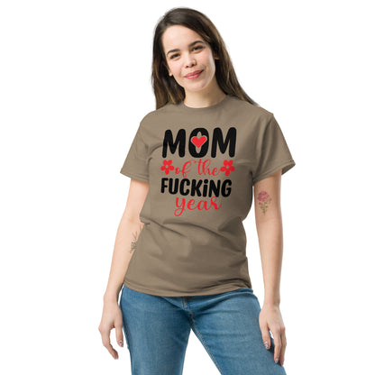 Mom of the Fucking Year Graphic Tee Shirt - Color: Brown Savana - T-Shirt