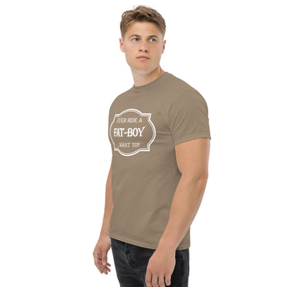 Ever Ride a Fat Boy... Want to? (Motorcycle) T-Shirt - Color: Maroon