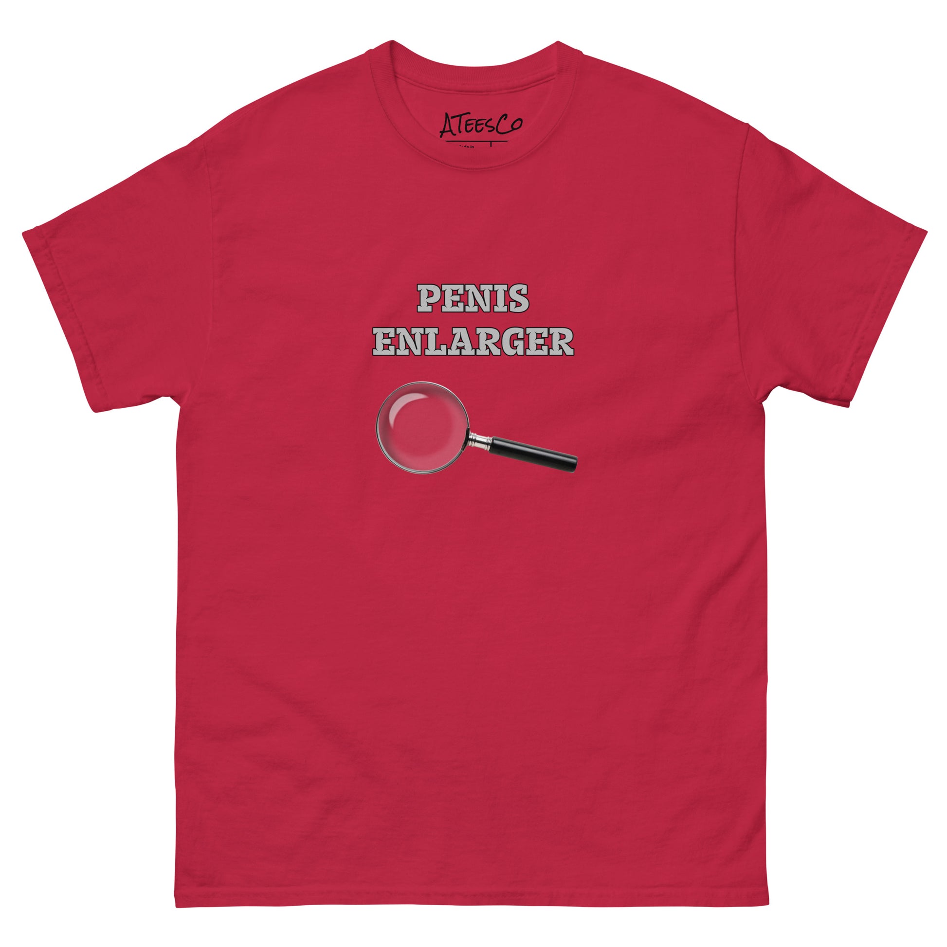 Penis Enlarger T-Shirt (Funny Adult Sexual Humor) Color: Cardinal